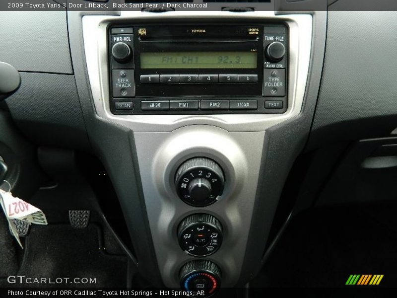 Black Sand Pearl / Dark Charcoal 2009 Toyota Yaris 3 Door Liftback