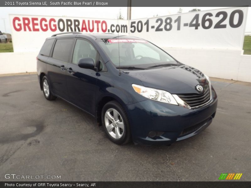 South Pacific Blue Pearl / Bisque 2011 Toyota Sienna LE