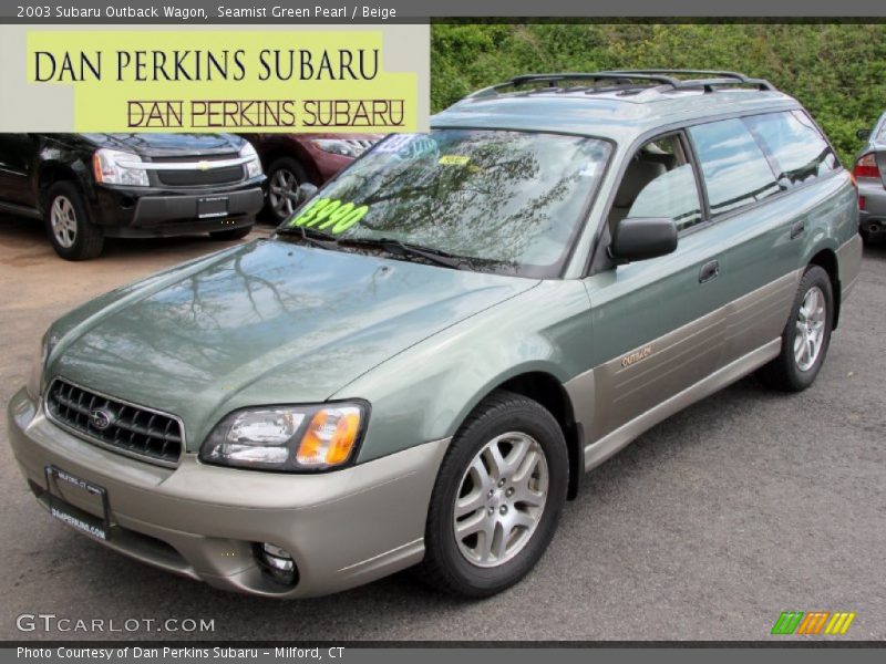 Seamist Green Pearl / Beige 2003 Subaru Outback Wagon