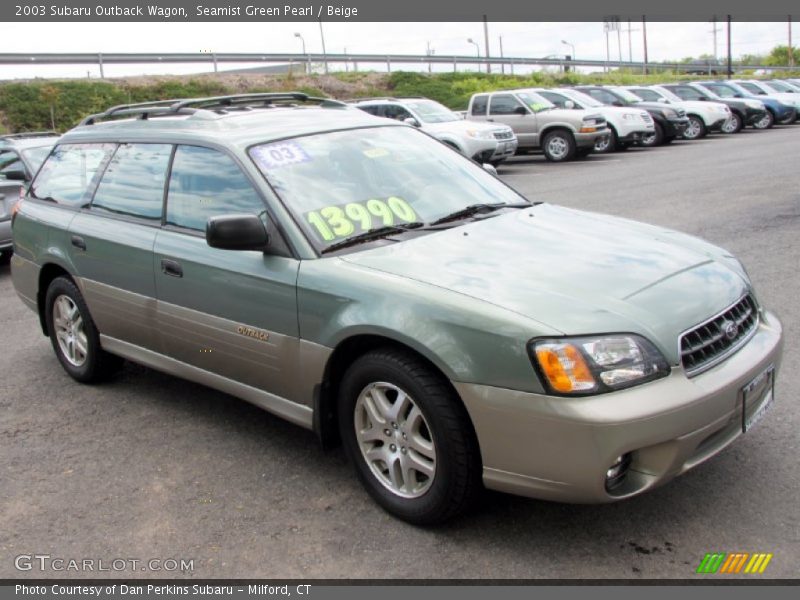 Seamist Green Pearl / Beige 2003 Subaru Outback Wagon