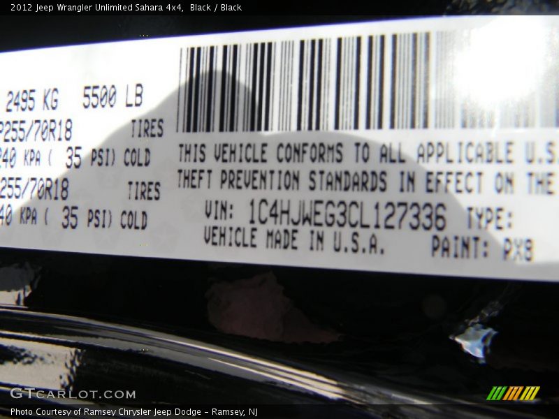 Black / Black 2012 Jeep Wrangler Unlimited Sahara 4x4