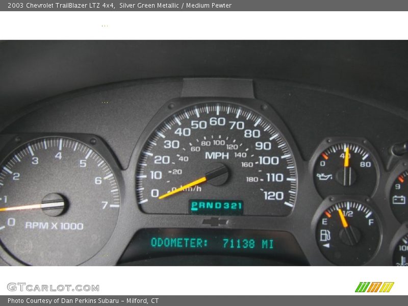 Silver Green Metallic / Medium Pewter 2003 Chevrolet TrailBlazer LTZ 4x4