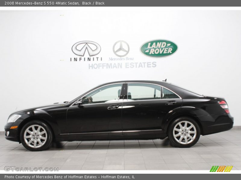 Black / Black 2008 Mercedes-Benz S 550 4Matic Sedan