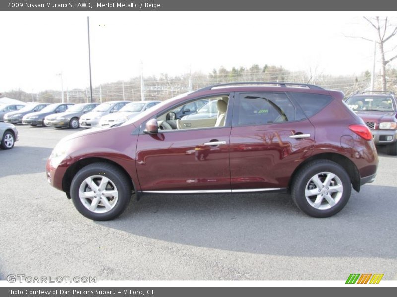 Merlot Metallic / Beige 2009 Nissan Murano SL AWD