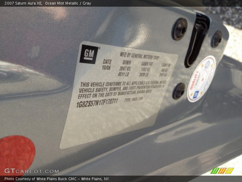 Ocean Mist Metallic / Gray 2007 Saturn Aura XE