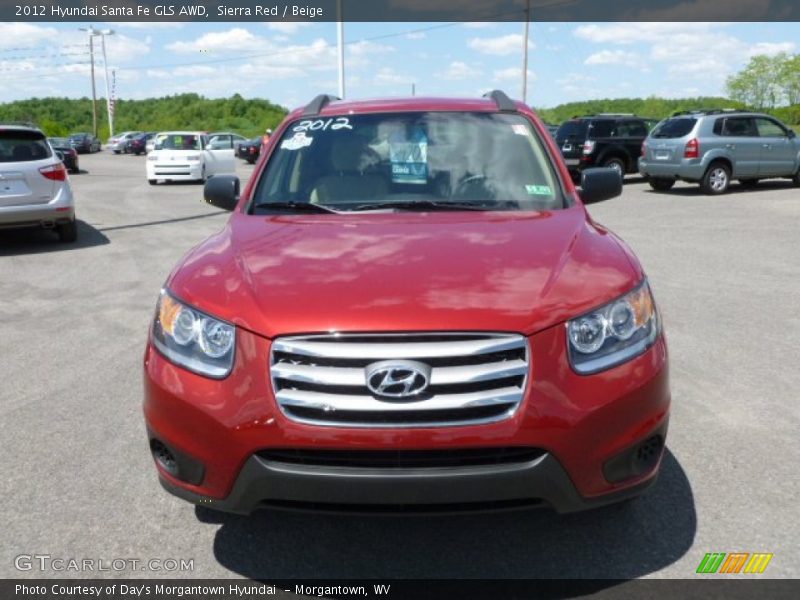 Sierra Red / Beige 2012 Hyundai Santa Fe GLS AWD