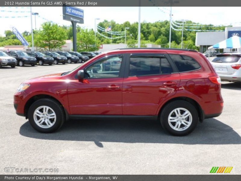 Sierra Red / Beige 2012 Hyundai Santa Fe GLS AWD
