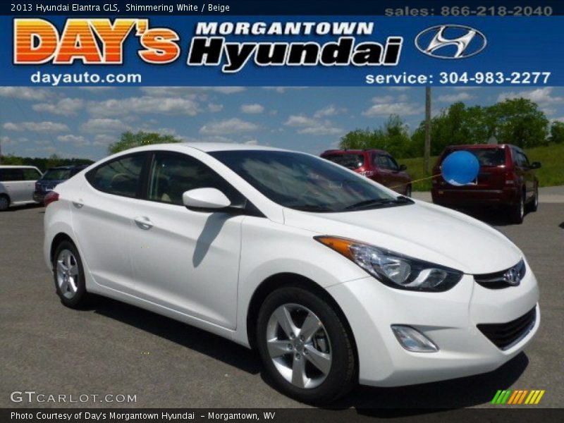 Shimmering White / Beige 2013 Hyundai Elantra GLS