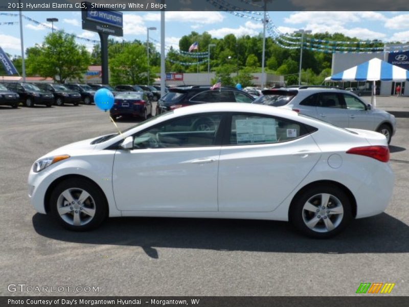 Shimmering White / Beige 2013 Hyundai Elantra GLS