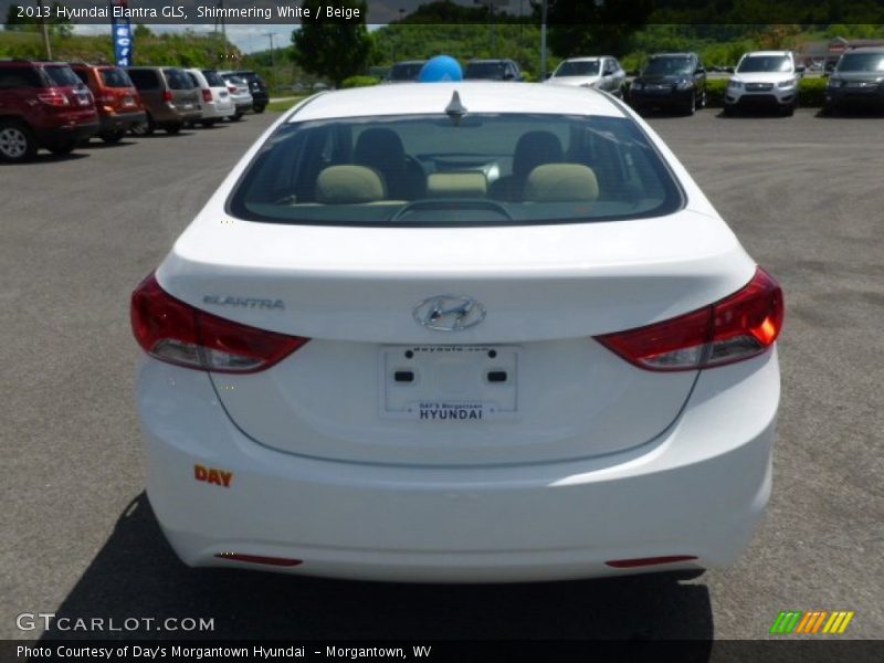 Shimmering White / Beige 2013 Hyundai Elantra GLS
