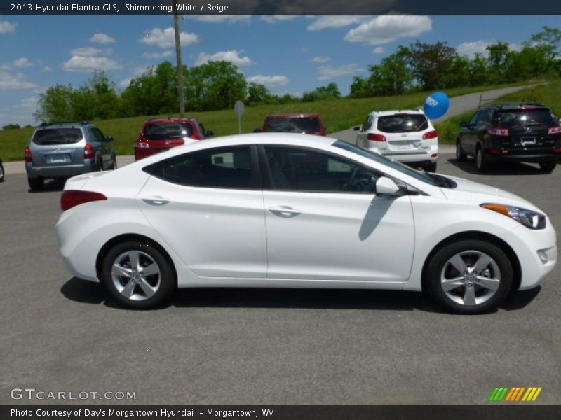 Shimmering White / Beige 2013 Hyundai Elantra GLS