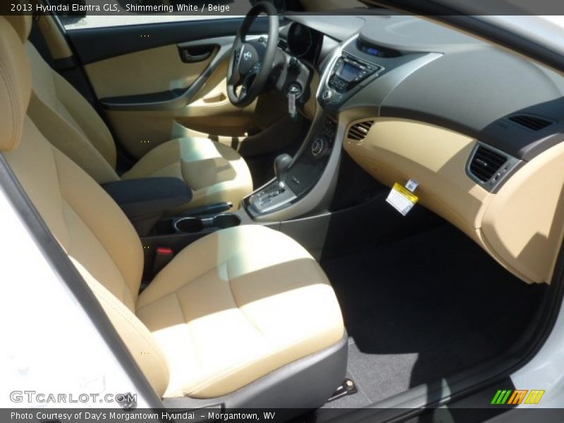 Shimmering White / Beige 2013 Hyundai Elantra GLS