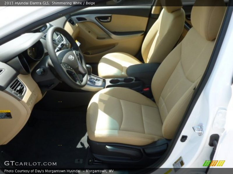Shimmering White / Beige 2013 Hyundai Elantra GLS