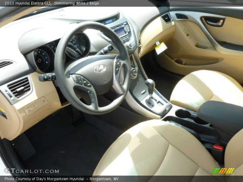 Shimmering White / Beige 2013 Hyundai Elantra GLS