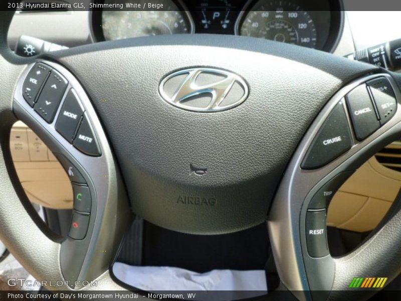 Shimmering White / Beige 2013 Hyundai Elantra GLS