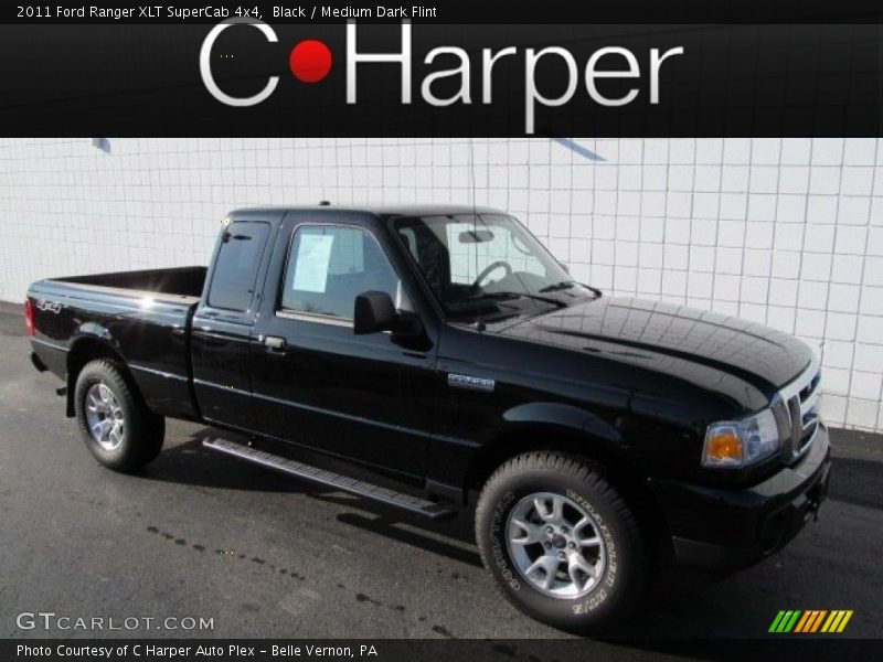 Black / Medium Dark Flint 2011 Ford Ranger XLT SuperCab 4x4