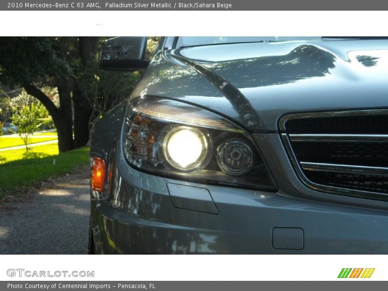 Palladium Silver Metallic / Black/Sahara Beige 2010 Mercedes-Benz C 63 AMG