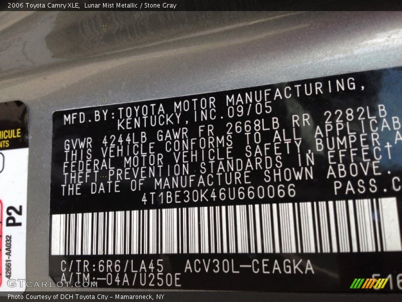 Lunar Mist Metallic / Stone Gray 2006 Toyota Camry XLE