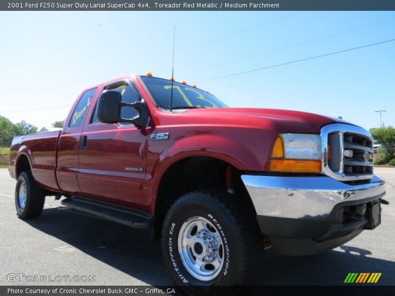 Toreador Red Metallic / Medium Parchment 2001 Ford F250 Super Duty Lariat SuperCab 4x4