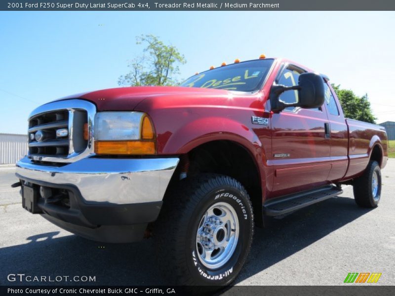 Toreador Red Metallic / Medium Parchment 2001 Ford F250 Super Duty Lariat SuperCab 4x4
