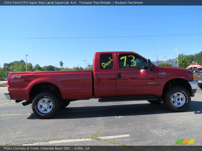 Toreador Red Metallic / Medium Parchment 2001 Ford F250 Super Duty Lariat SuperCab 4x4