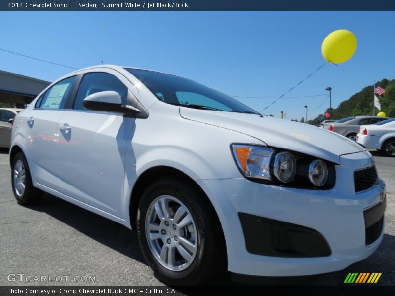 Summit White / Jet Black/Brick 2012 Chevrolet Sonic LT Sedan
