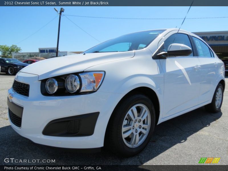 Summit White / Jet Black/Brick 2012 Chevrolet Sonic LT Sedan