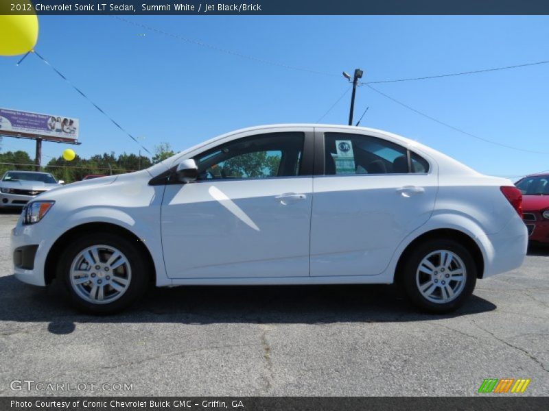 Summit White / Jet Black/Brick 2012 Chevrolet Sonic LT Sedan