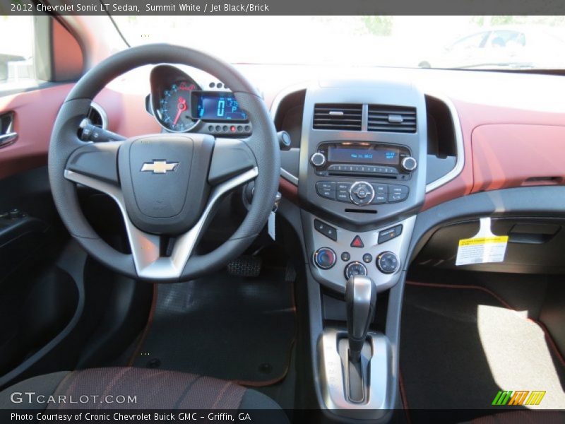 Summit White / Jet Black/Brick 2012 Chevrolet Sonic LT Sedan