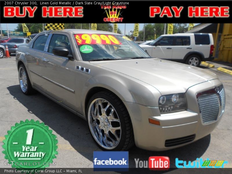 Linen Gold Metallic / Dark Slate Gray/Light Graystone 2007 Chrysler 300