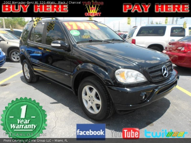 Black / Charcoal 2002 Mercedes-Benz ML 320 4Matic
