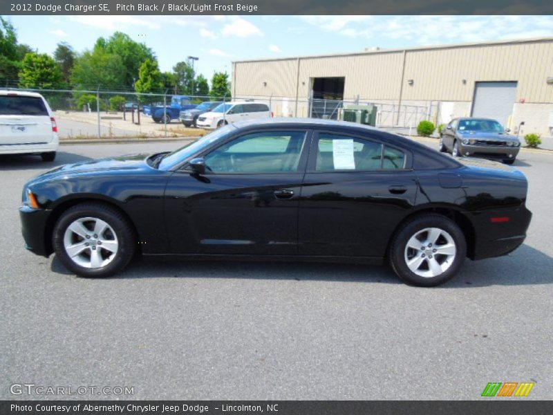 Pitch Black / Black/Light Frost Beige 2012 Dodge Charger SE