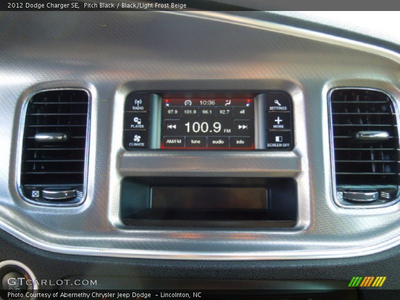 Pitch Black / Black/Light Frost Beige 2012 Dodge Charger SE