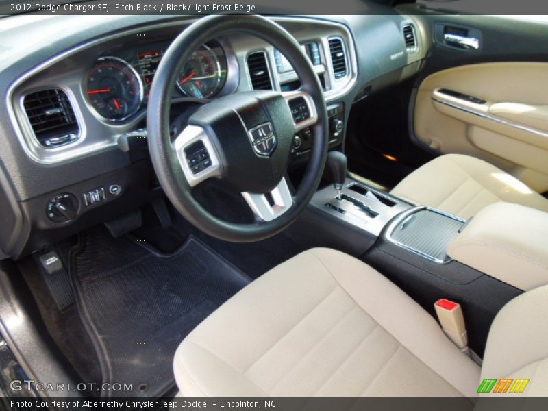 Pitch Black / Black/Light Frost Beige 2012 Dodge Charger SE