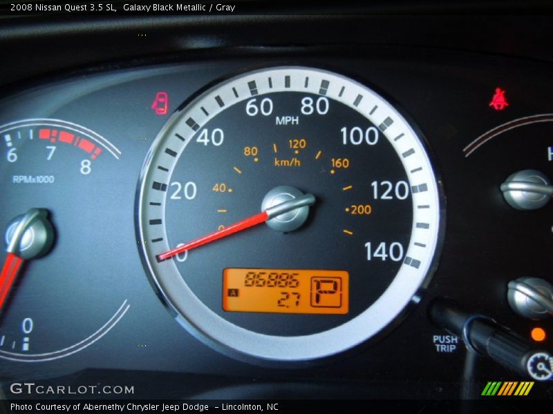 Galaxy Black Metallic / Gray 2008 Nissan Quest 3.5 SL