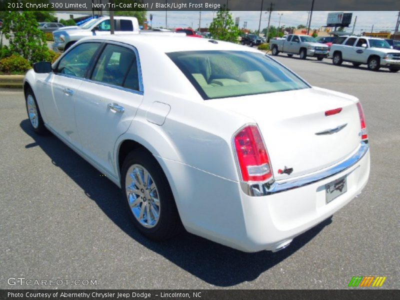 Ivory Tri-Coat Pearl / Black/Light Frost Beige 2012 Chrysler 300 Limited