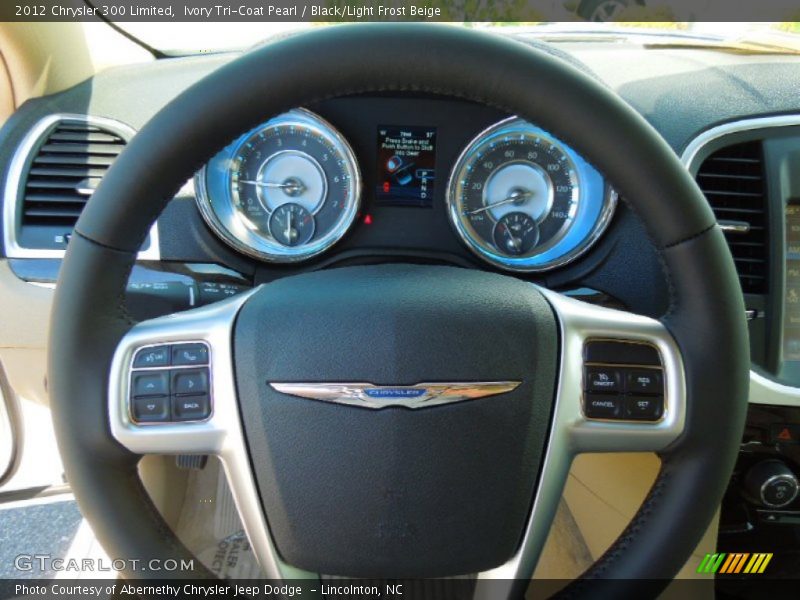 Ivory Tri-Coat Pearl / Black/Light Frost Beige 2012 Chrysler 300 Limited