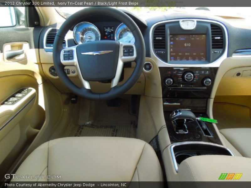 Ivory Tri-Coat Pearl / Black/Light Frost Beige 2012 Chrysler 300 Limited