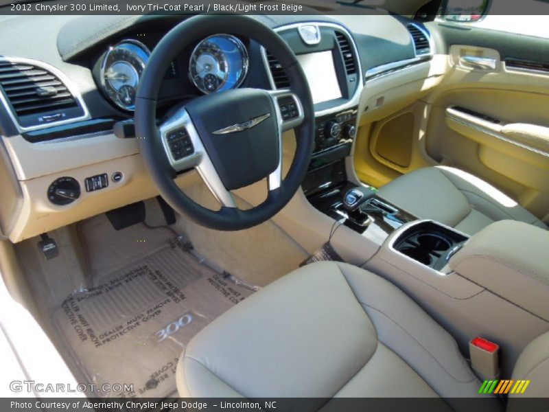 Ivory Tri-Coat Pearl / Black/Light Frost Beige 2012 Chrysler 300 Limited