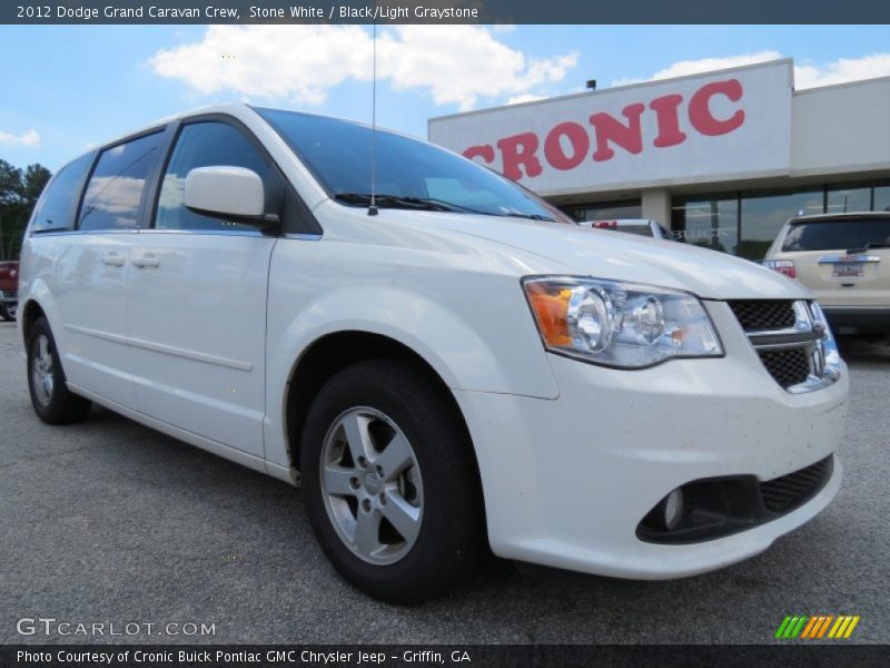 Stone White / Black/Light Graystone 2012 Dodge Grand Caravan Crew