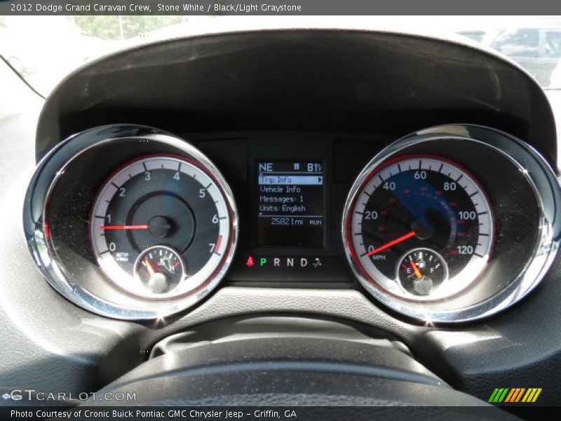 Stone White / Black/Light Graystone 2012 Dodge Grand Caravan Crew