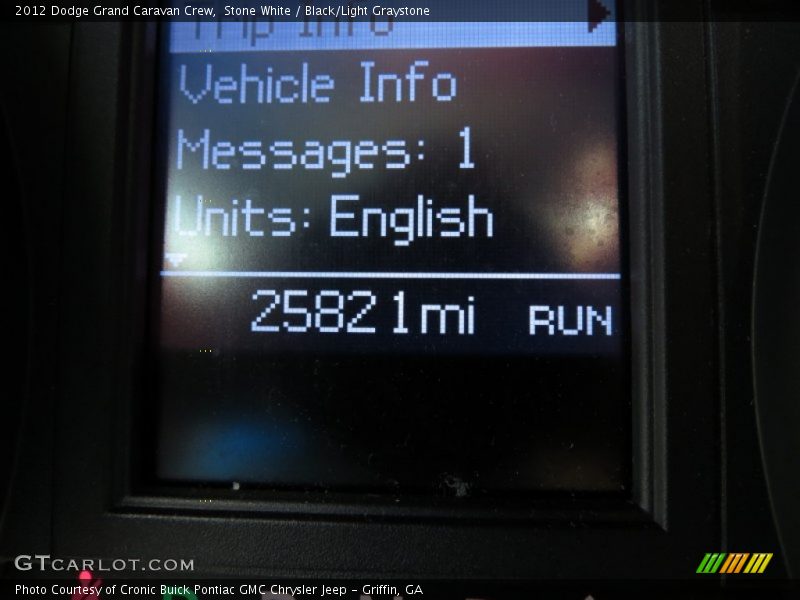 Stone White / Black/Light Graystone 2012 Dodge Grand Caravan Crew