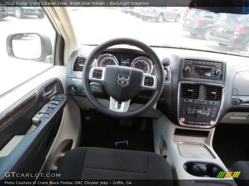 Bright Silver Metallic / Black/Light Graystone 2012 Dodge Grand Caravan Crew
