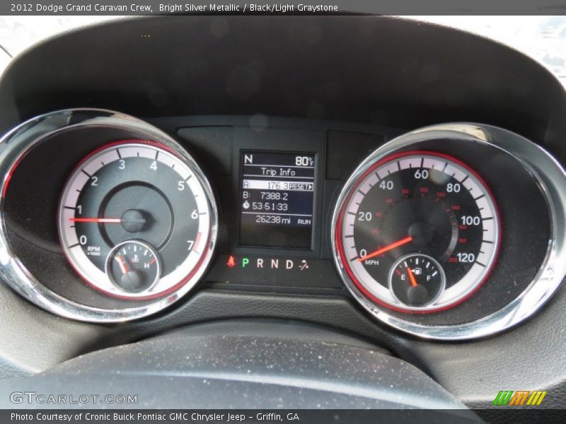 Bright Silver Metallic / Black/Light Graystone 2012 Dodge Grand Caravan Crew