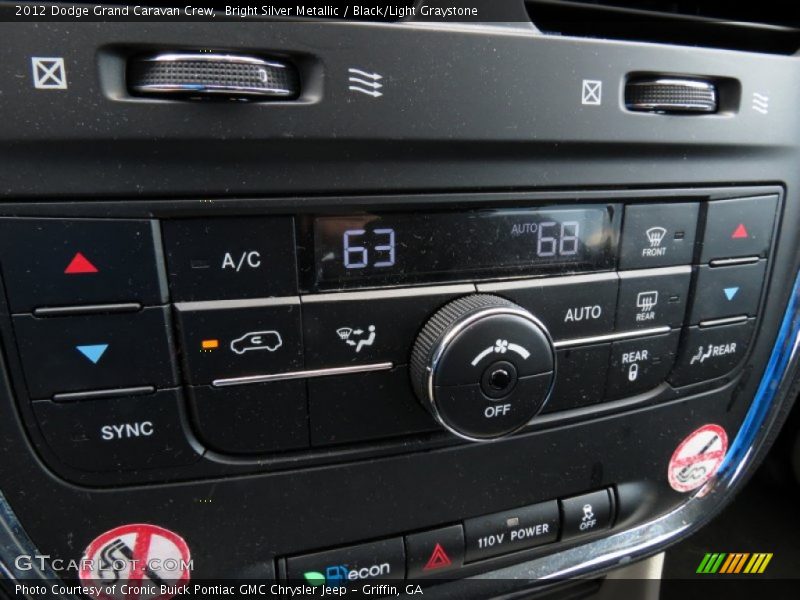 Bright Silver Metallic / Black/Light Graystone 2012 Dodge Grand Caravan Crew