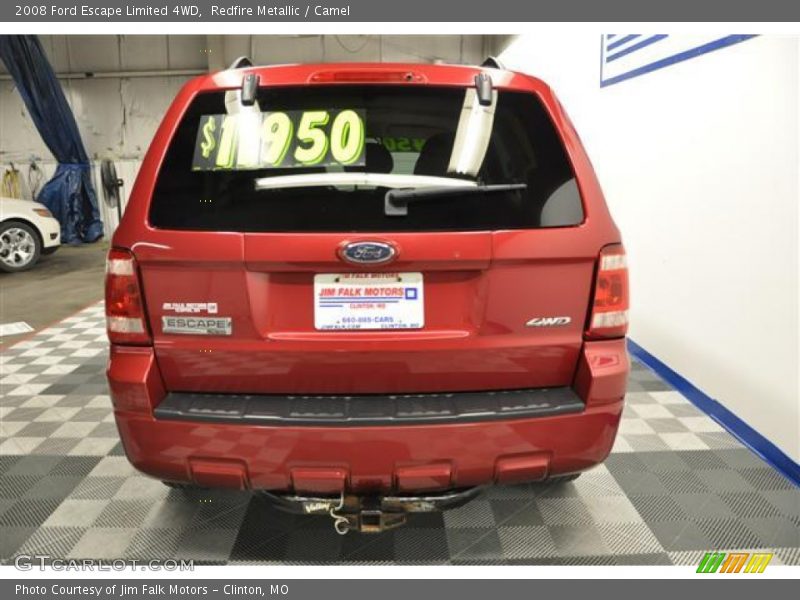 Redfire Metallic / Camel 2008 Ford Escape Limited 4WD