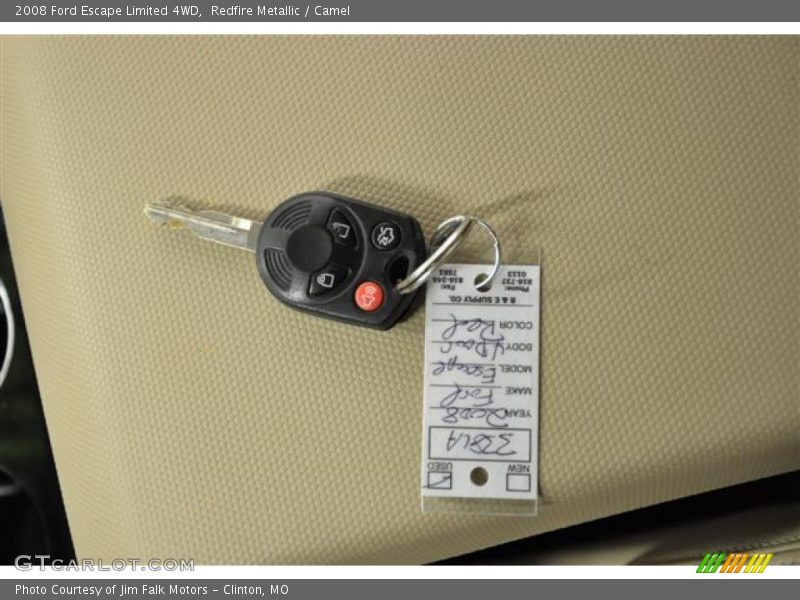 Redfire Metallic / Camel 2008 Ford Escape Limited 4WD