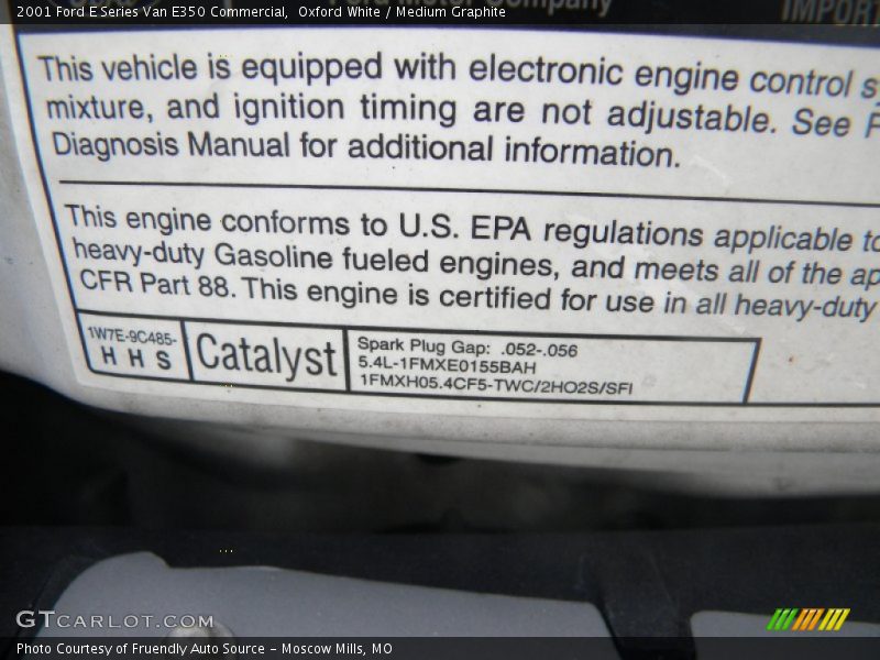 Oxford White / Medium Graphite 2001 Ford E Series Van E350 Commercial