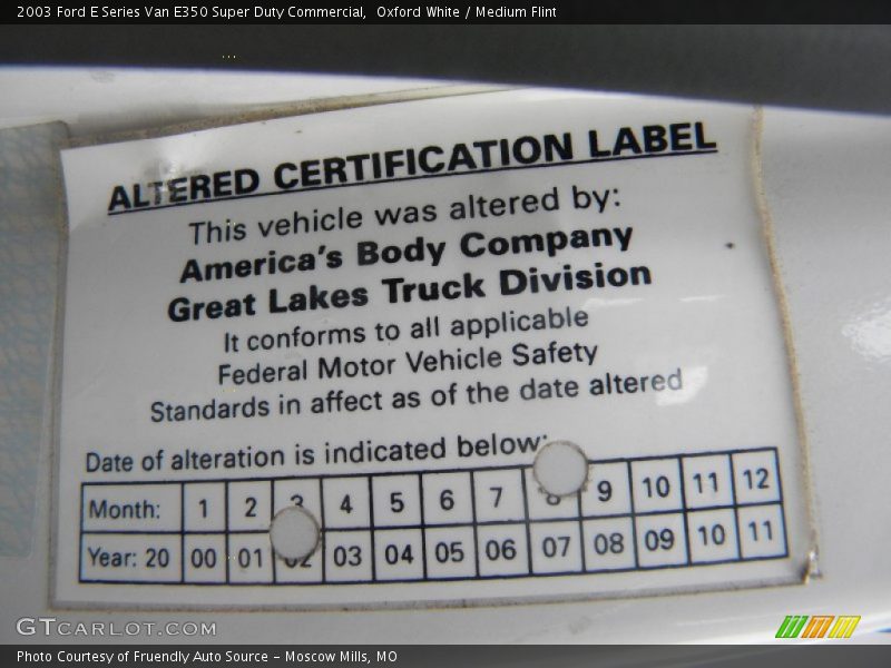 Oxford White / Medium Flint 2003 Ford E Series Van E350 Super Duty Commercial