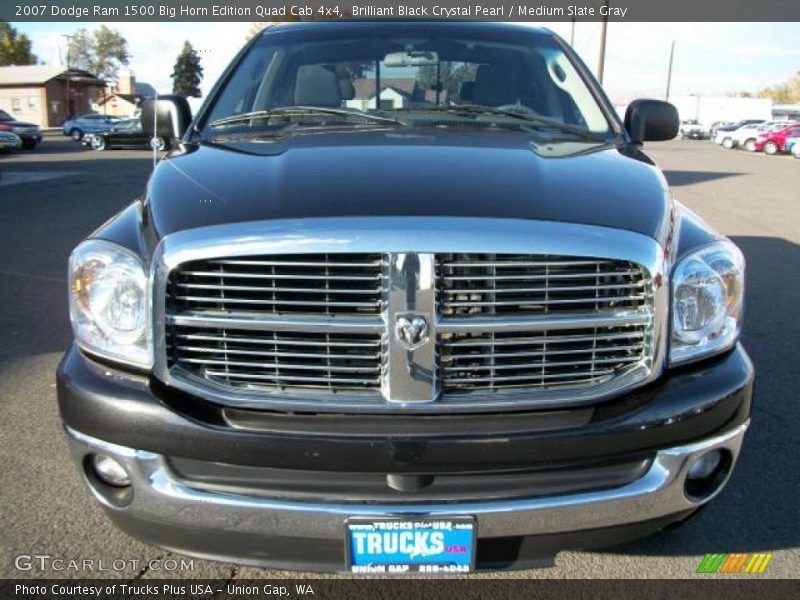 Brilliant Black Crystal Pearl / Medium Slate Gray 2007 Dodge Ram 1500 Big Horn Edition Quad Cab 4x4